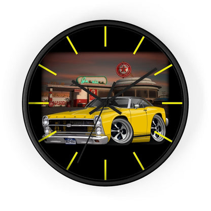 1967 Fairlane Gas Station Route 66 Wall clock