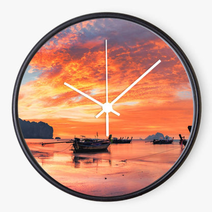 Boat Sunset 10 inch wall clock
