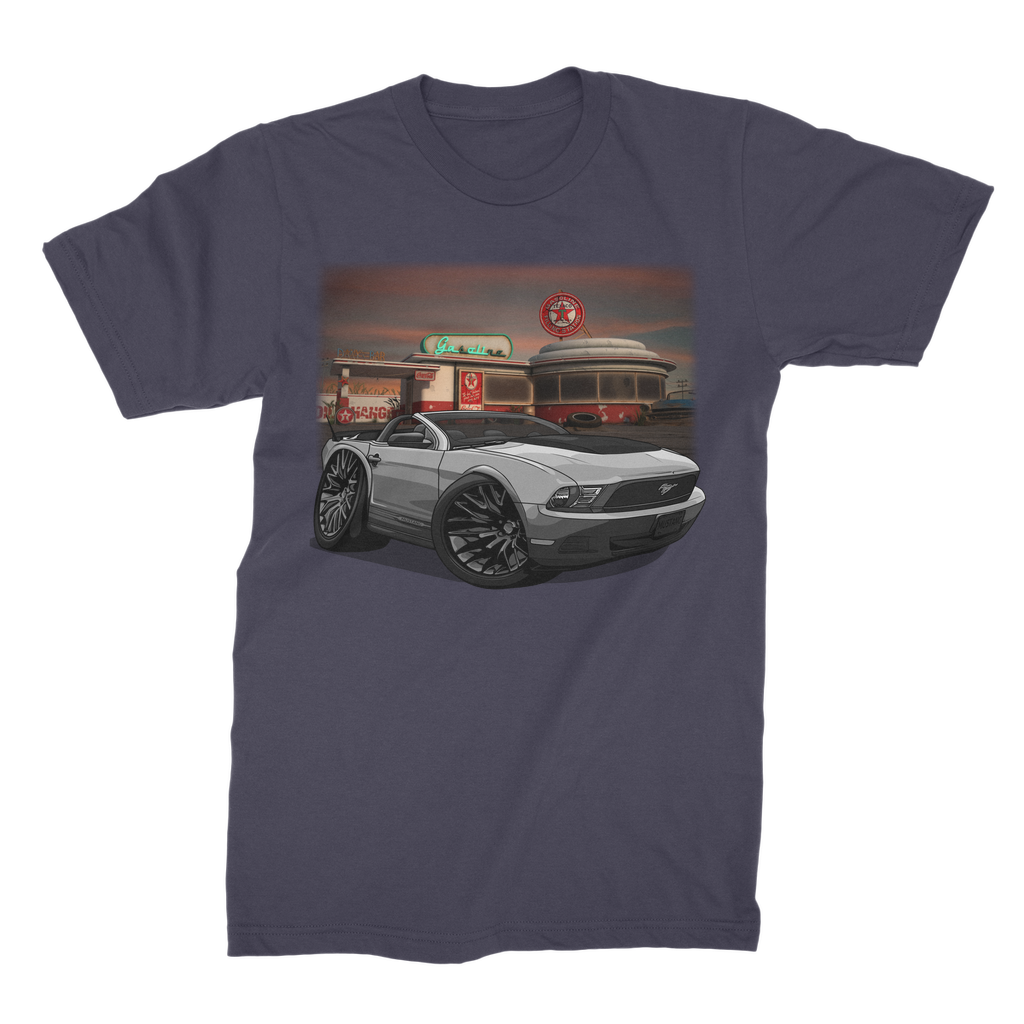 Convertible Mustang Gas Station 2 Premium Jersey Men's T-Shirt