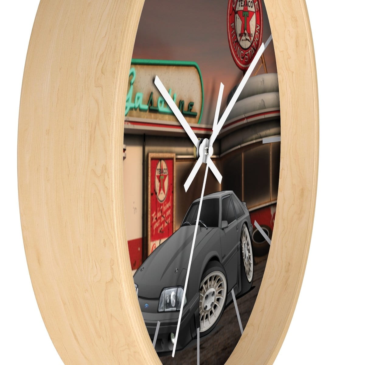 Fox Body Mustang Gas Station Wall clock