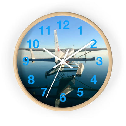Seaplane Airplane on the Water Wall clock