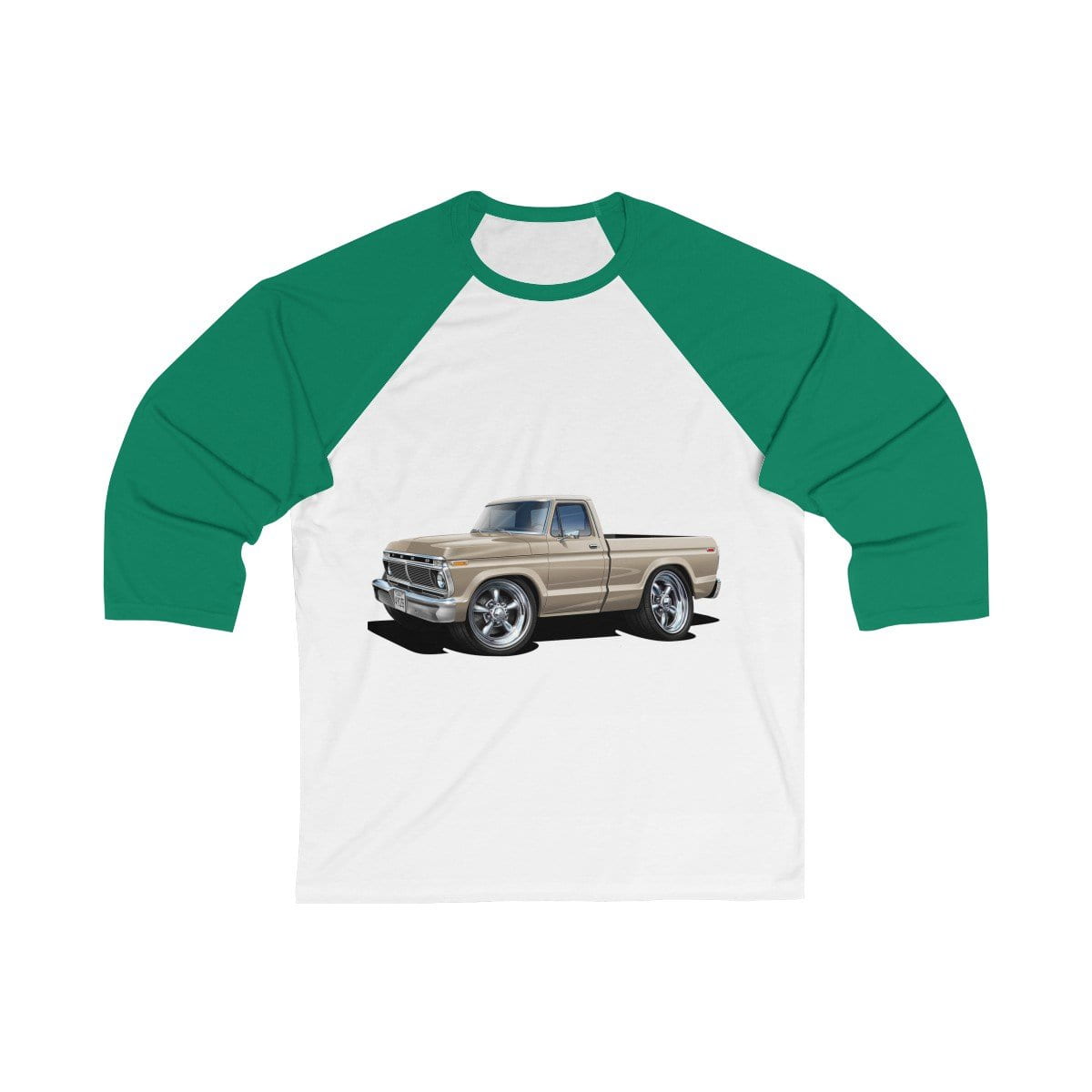 1974 F-100 Car Art Unisex 3/4 Sleeve Baseball Tee