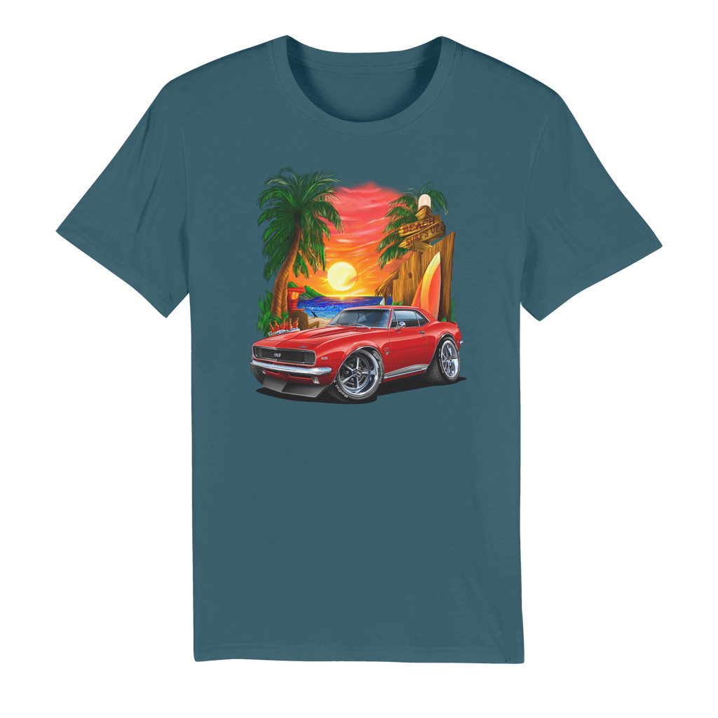 1967 Camaro SS Margaritaville Beach Car Art Organic Jersey Adult T-Shirt