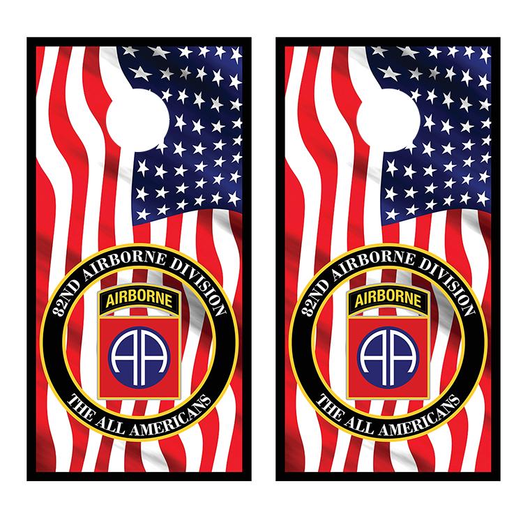 82ND Airborne Division Corn hole Board Decal Wraps
