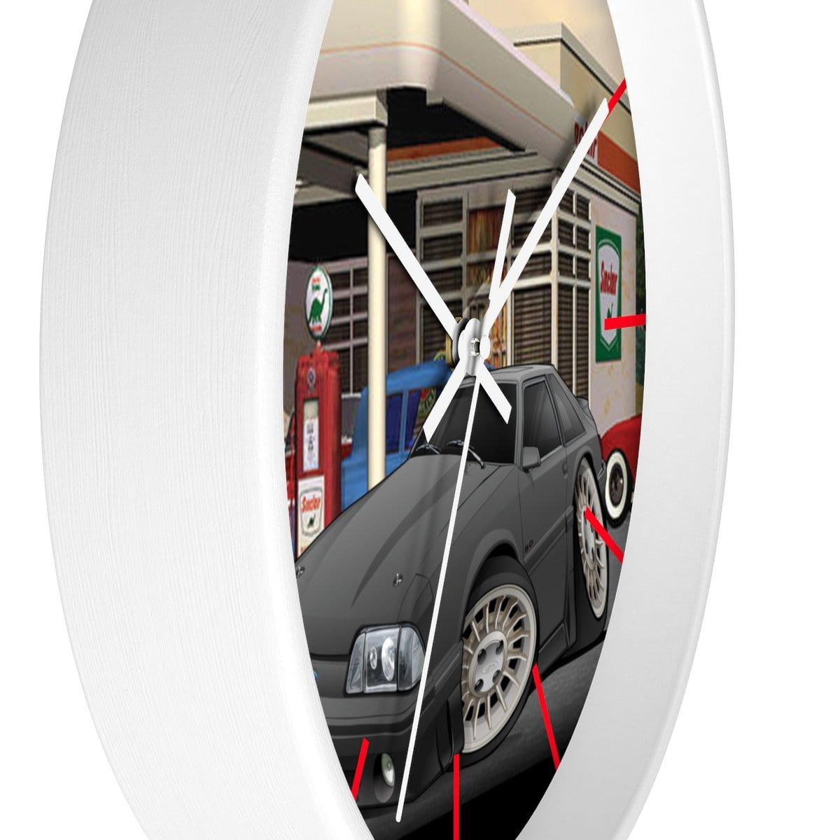 Fox Body Mustang Gas Station Wall clock