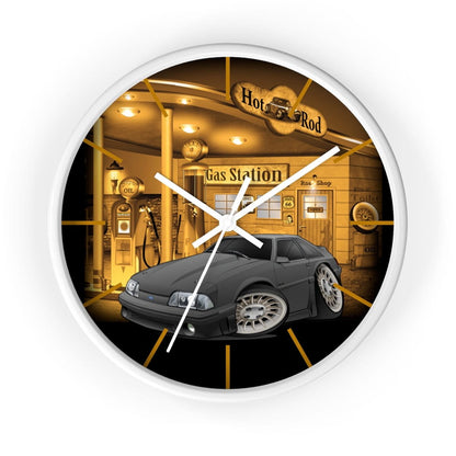 Fox Body Mustang Gas Station 3 Wall clock