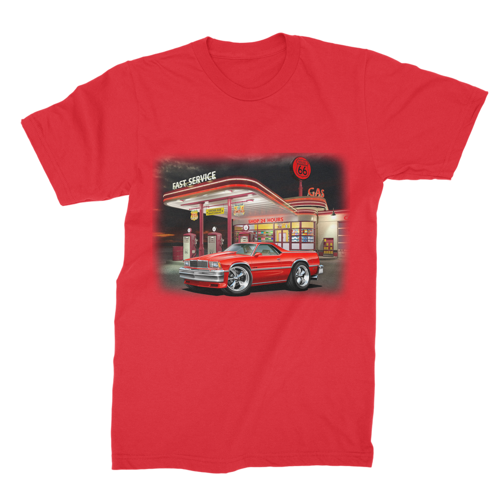1978 El Camino Gas Station Route 66 Premium Jersey Men's T-Shirt