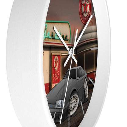 Fox Body Mustang Gas Station Wall clock