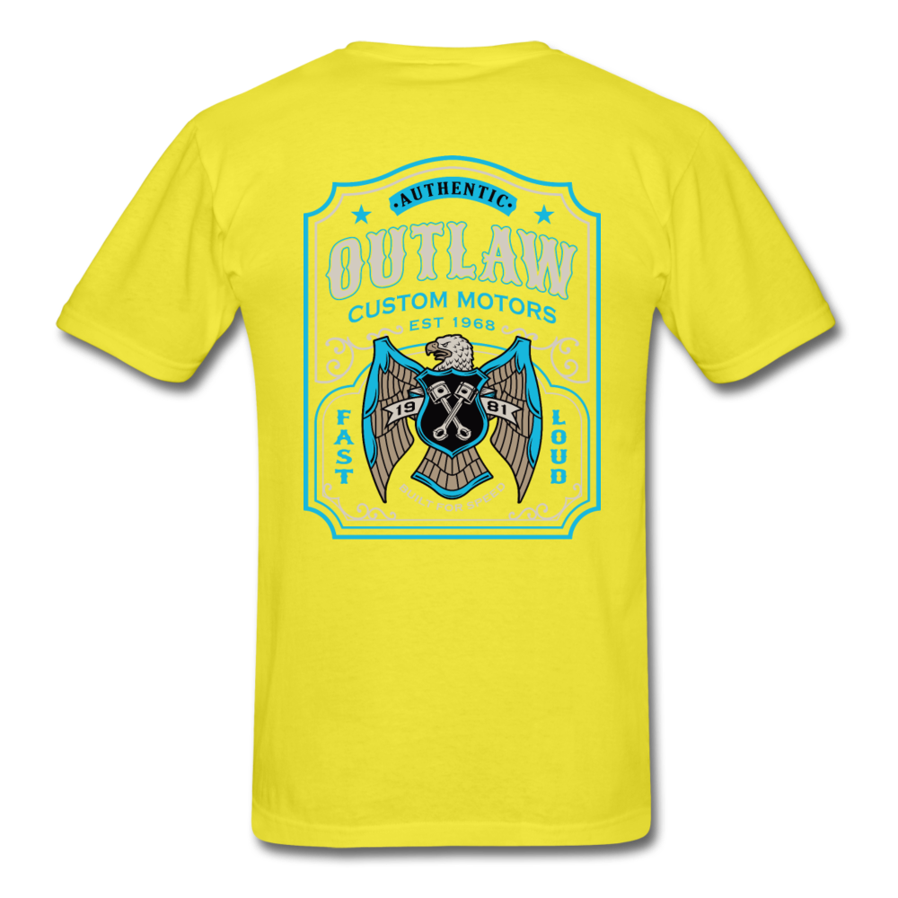 Outlaw Custom Motors Fast Loud Mens T-Shirt - yellow