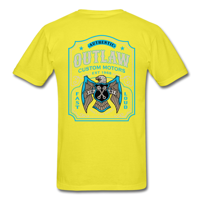 Outlaw Custom Motors Fast Loud Mens T-Shirt - yellow