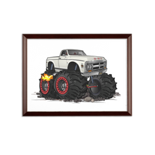 1972 GMC 4x4 Pickup Monster Truck with Rocks Car Art Sublimation Wall Plaque