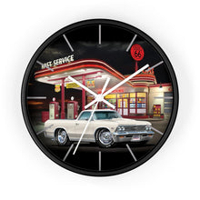 1966 El Camino Gas Station Route 66 Car Art Wall clock