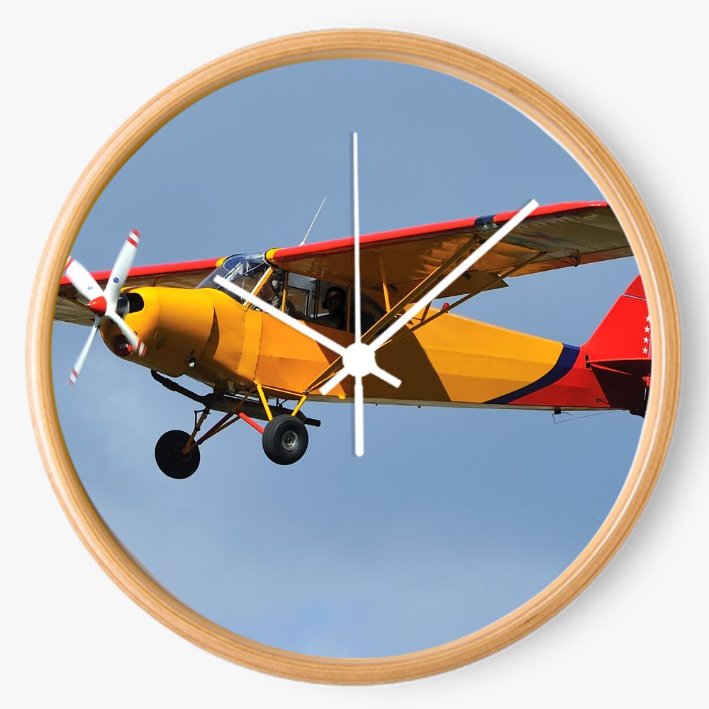 Piper Cub Sky 10 inch wall clock