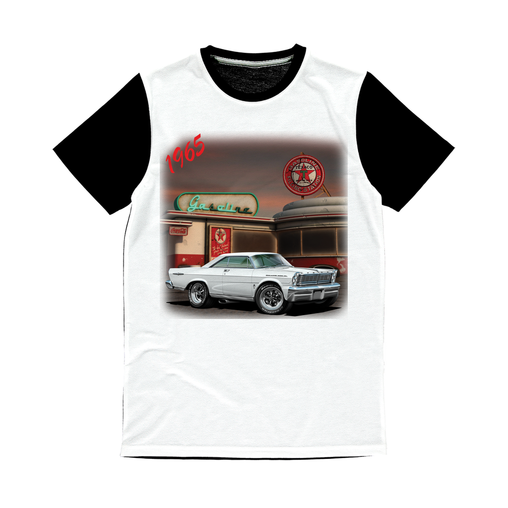 1965 White Galaxie Muscle Car Art Classic Sublimation Panel T-Shirt