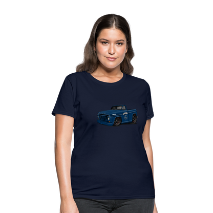 1967 Blue Ford F-100 Women's T-Shirt - navy