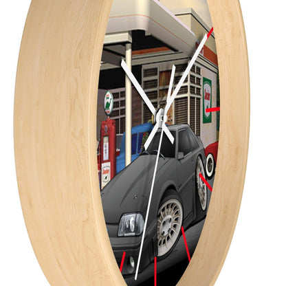 Fox Body Mustang Gas Station Wall clock