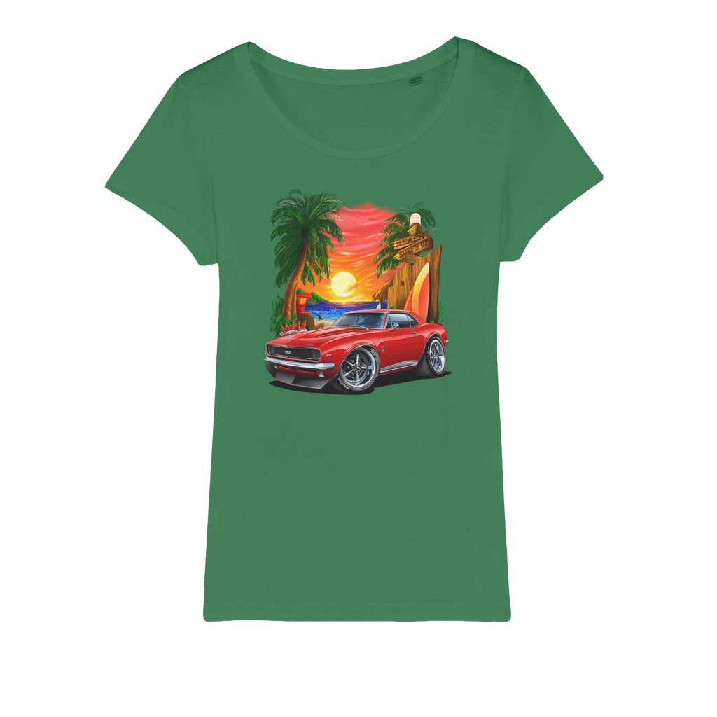 1967 Camaro SS Margaritaville Beach Car Art Organic Jersey Womens T-Shirt