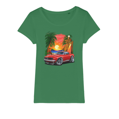 1967 Camaro SS Margaritaville Beach Car Art Organic Jersey Womens T-Shirt