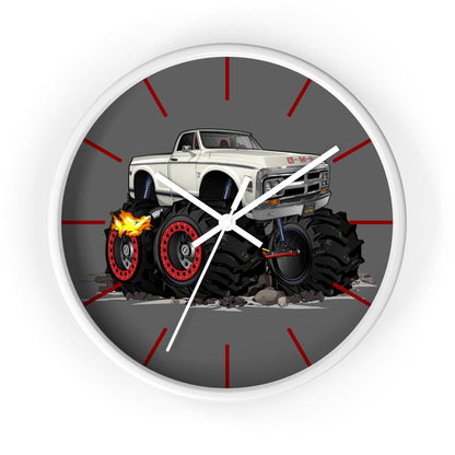 1972 GMC 4x4 Pickup Monster Truck with Rocks Car Art Wall clock