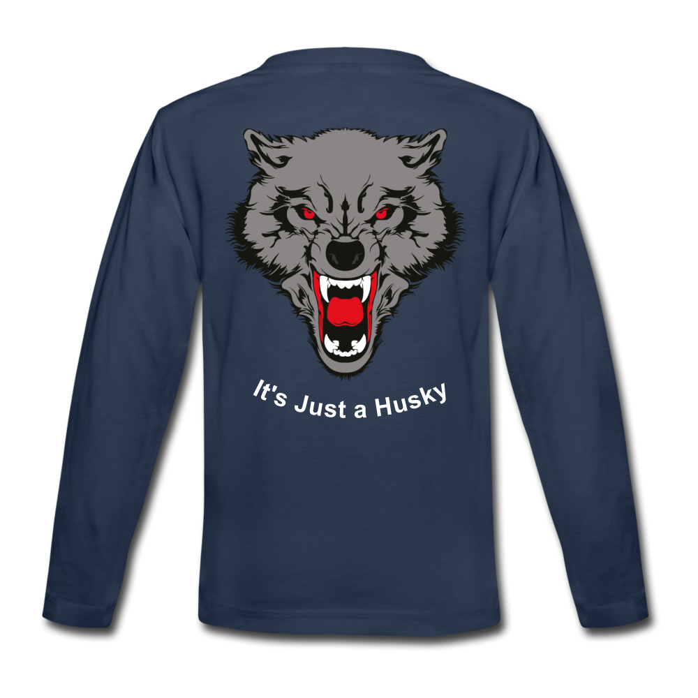 It's Just a Husky Kids' Premium Long Sleeve T-Shirt - navy
