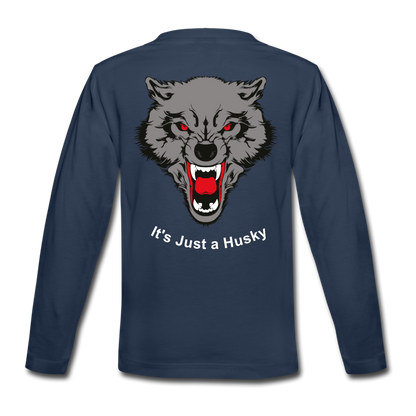 It's Just a Husky Kids' Premium Long Sleeve T-Shirt - navy