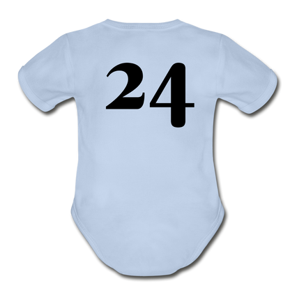 Blue Race Car Super Modified Car Art Organic Short Sleeve Baby Bodysuit - sky