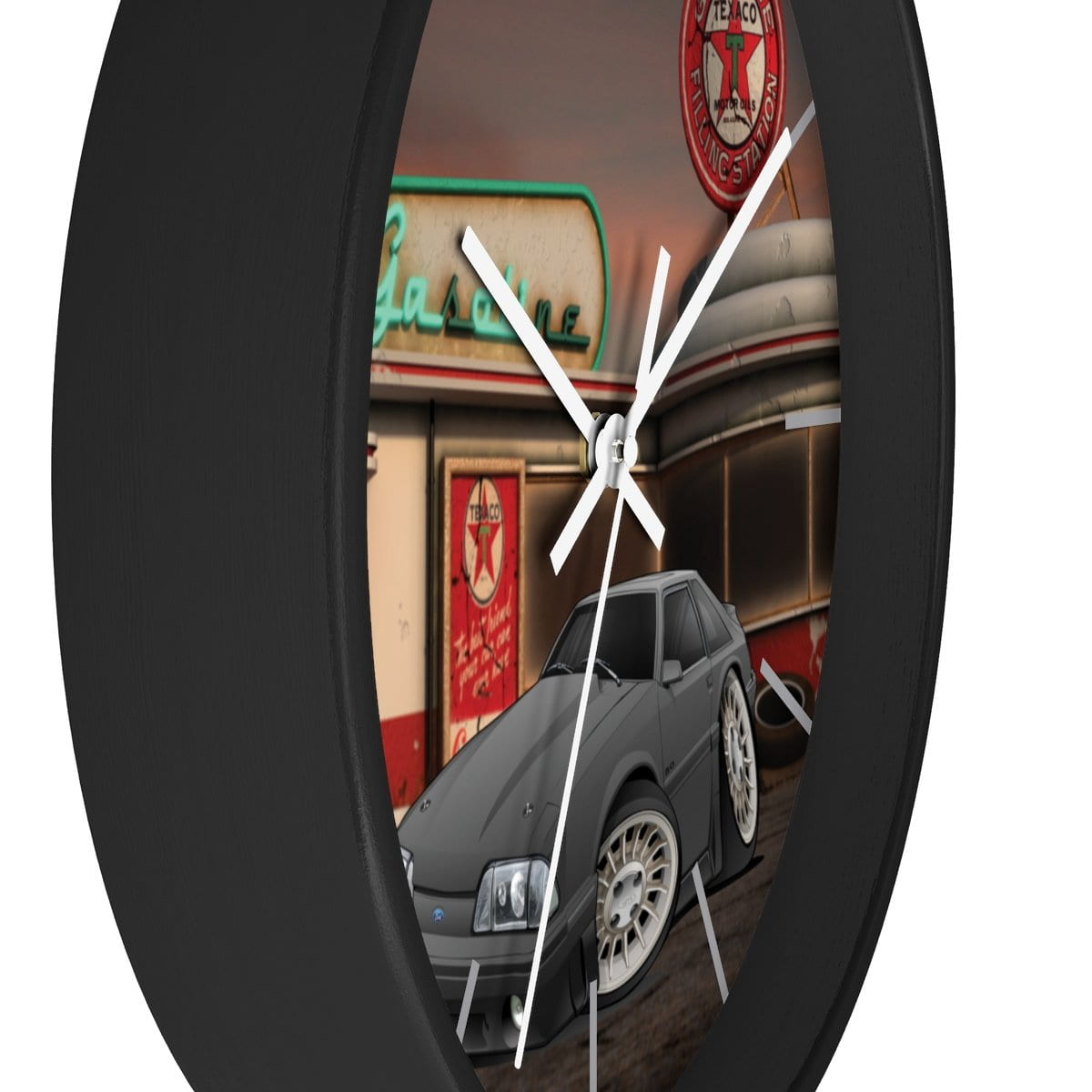 Fox Body Mustang Gas Station Wall clock