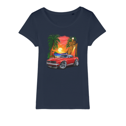 1967 Camaro SS Margaritaville Beach Car Art Organic Jersey Womens T-Shirt