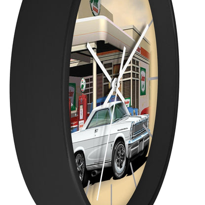 1965 Galaxie Gas Station muscle car art Wall clock