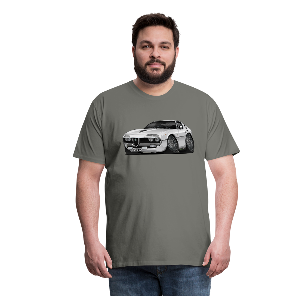 1971 Alfa Romeo Montreal Car Art Men's Premium T-Shirt - asphalt gray