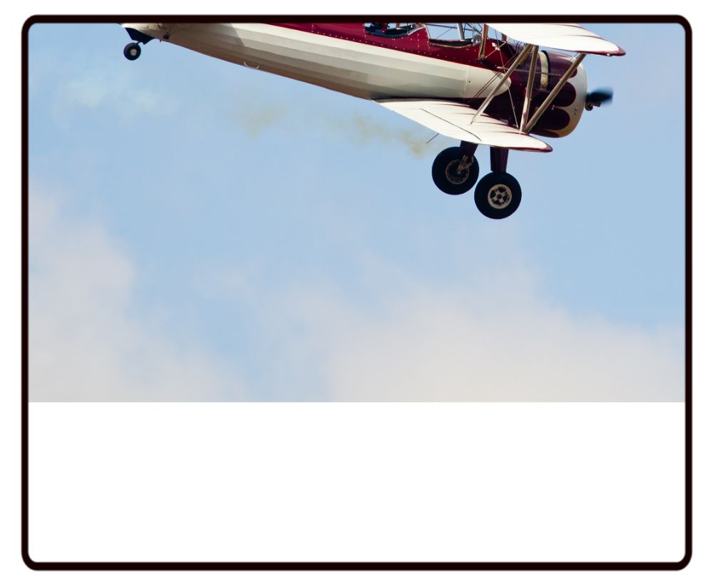 Red and White Stearman Biplane Desk Mat