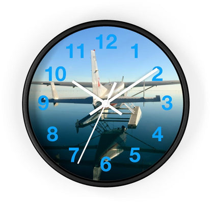 Seaplane Airplane on the Water Wall clock