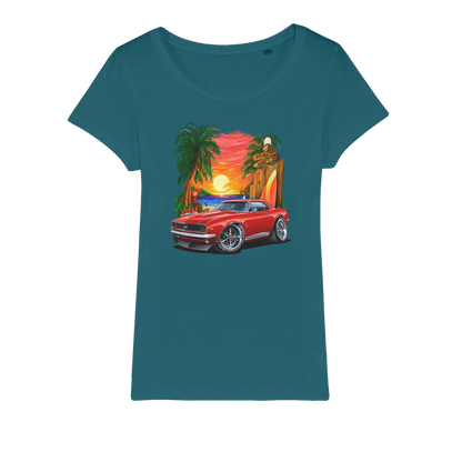 1967 Camaro SS Margaritaville Beach Car Art Organic Jersey Womens T-Shirt