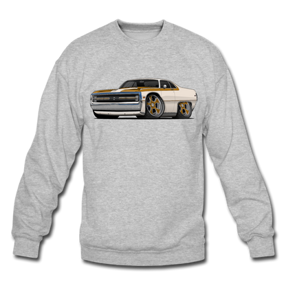 1970 Chrysler 300 Hurst Car Art Crewneck Sweatshirt - heather gray