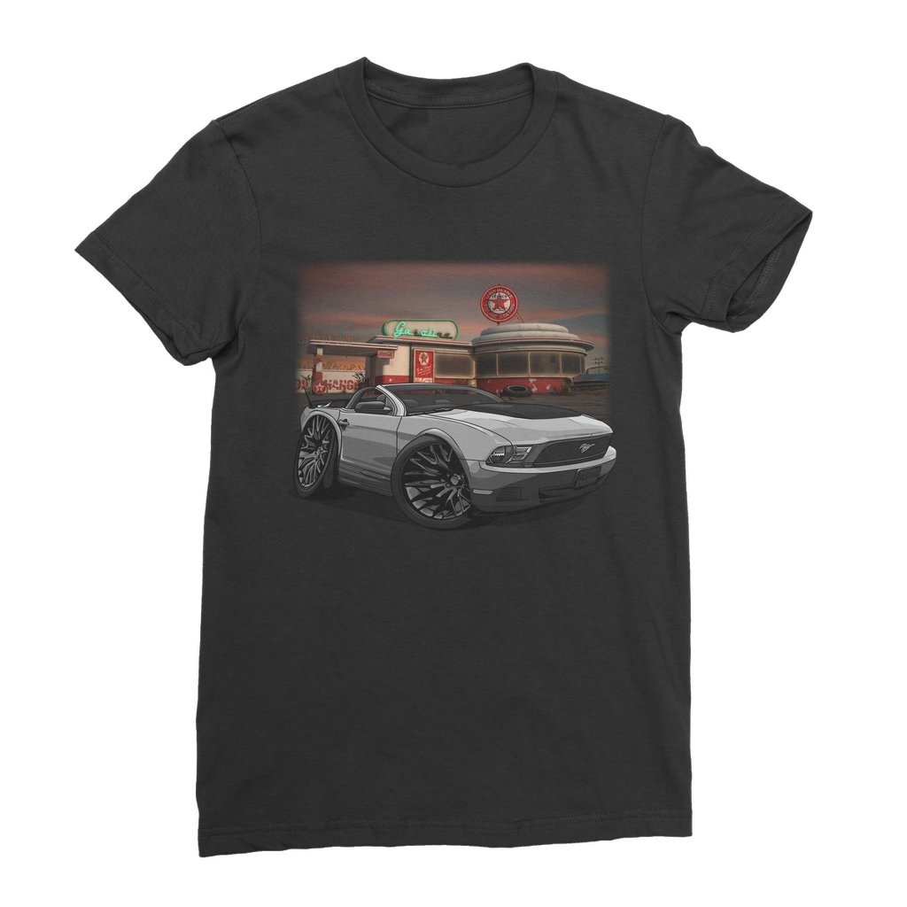 Convertible Mustang Gas Station 2 Premium Jersey Women's T-Shirt