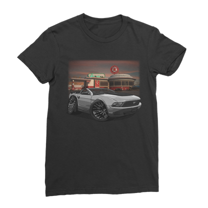 Convertible Mustang Gas Station 2 Premium Jersey Women's T-Shirt