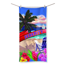 Serenity Beach Banner Design Sublimation All Over Towel