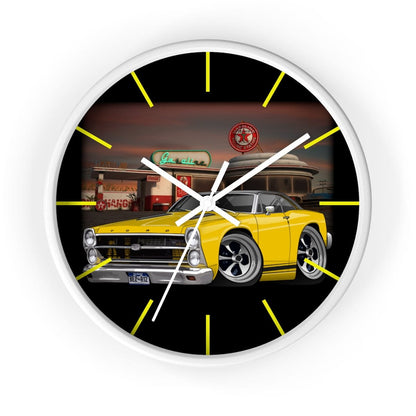 1967 Fairlane Gas Station Route 66 Wall clock
