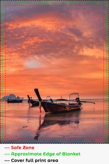 Boat Sunset Blanket