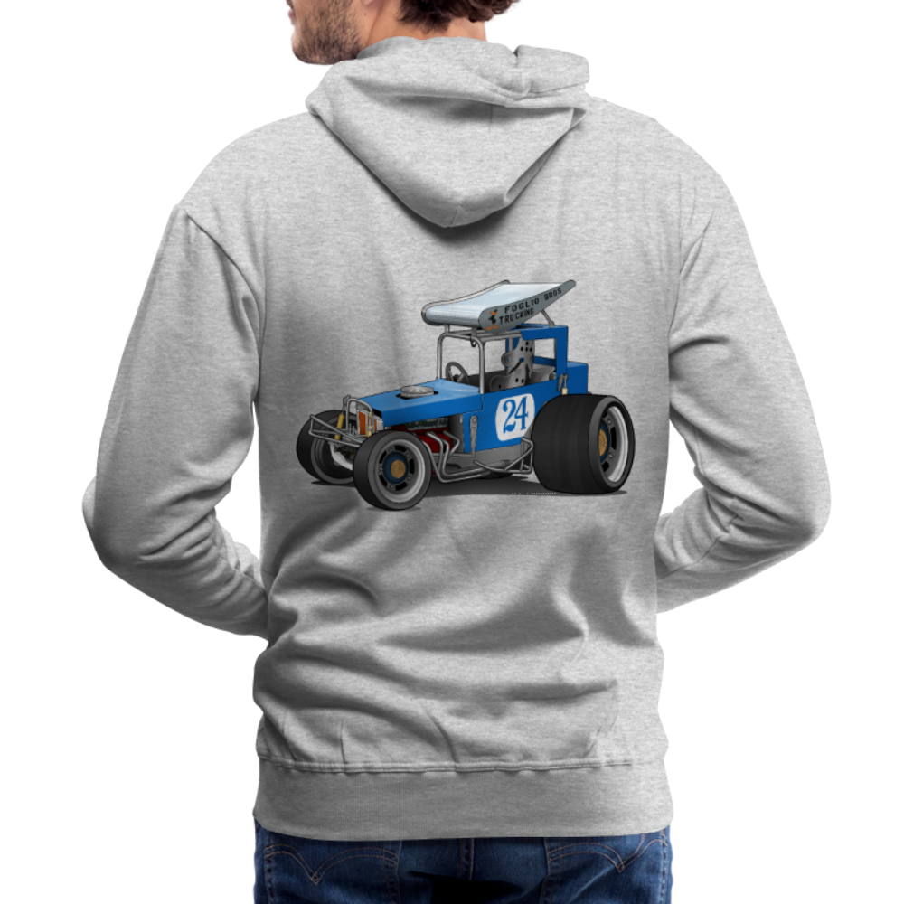 Blue Race Car Super Modified Car Art Men’s Premium Hoodie - heather gray