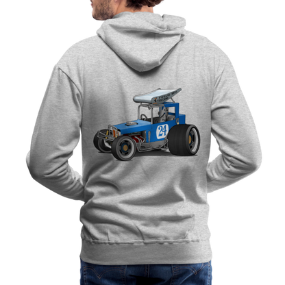 Blue Race Car Super Modified Car Art Men’s Premium Hoodie - heather gray