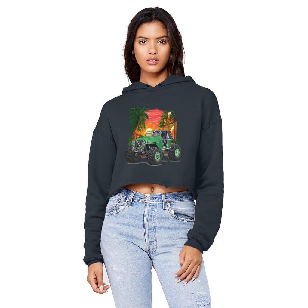 Jeep 4x4 Rocktoy Rock Climber Car Art Unisex Cropped Raw Edge Boyfriend Hoodie