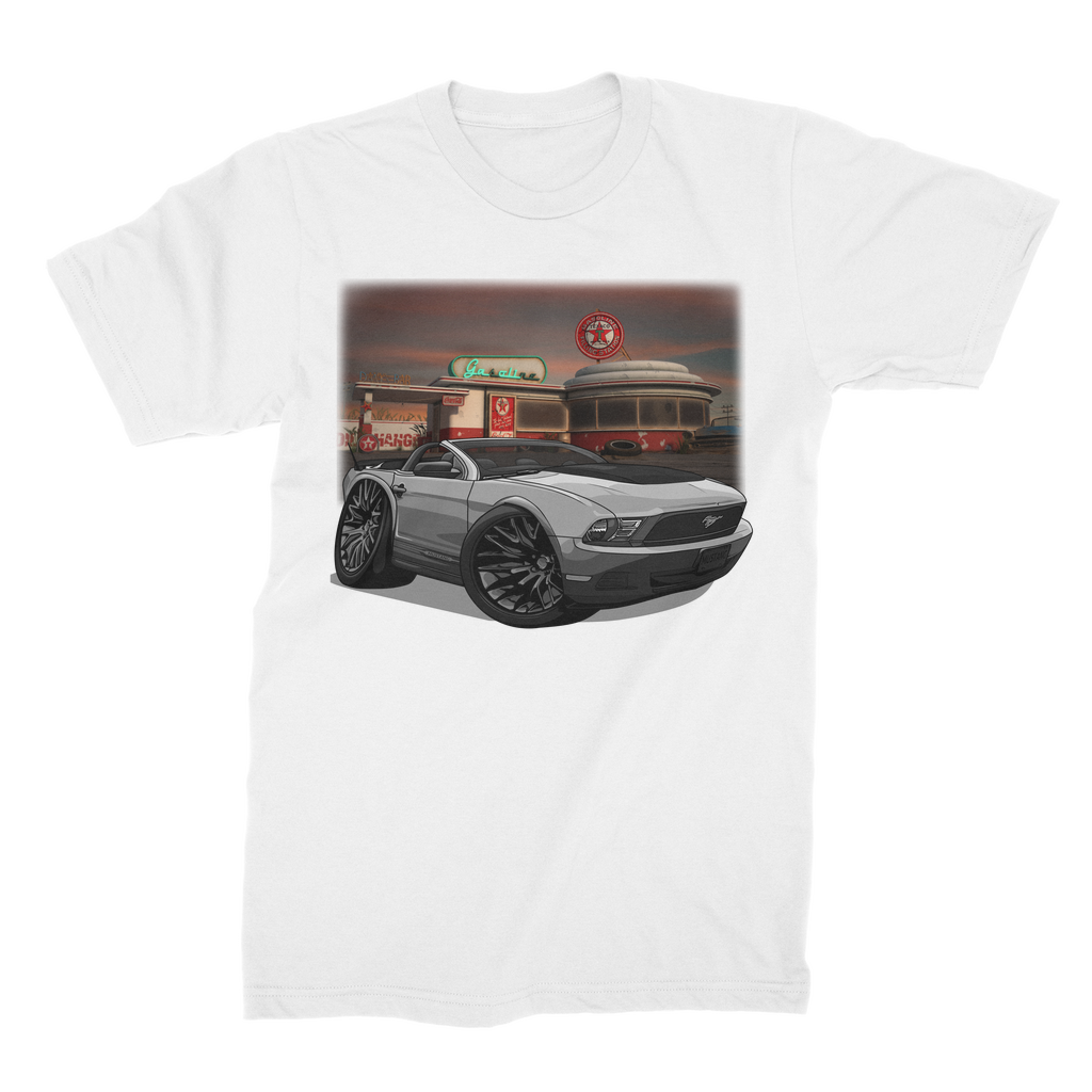 Convertible Mustang Gas Station 2 Premium Jersey Men's T-Shirt