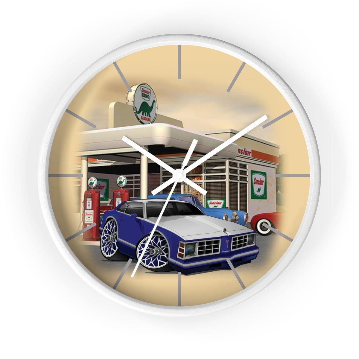 Pontiac Lemans gas station Car Art Wall clock