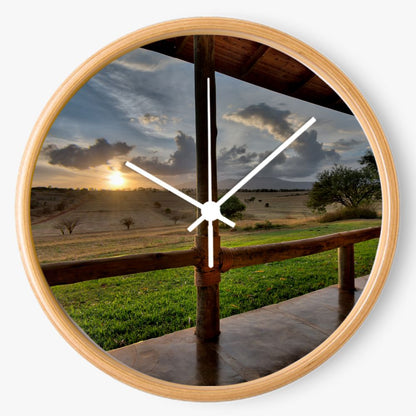 Cabin Sunset 10 inch wall clock