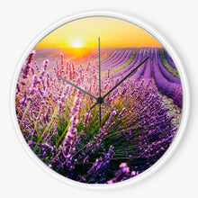 Lavender Field Sunset 10 inch wall clock