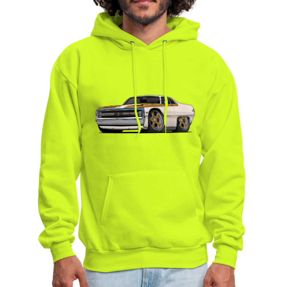 1970 Chrysler 300 Hurst Car Art Men's Hoodie - safety green