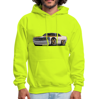 1970 Chrysler 300 Hurst Car Art Men's Hoodie - safety green