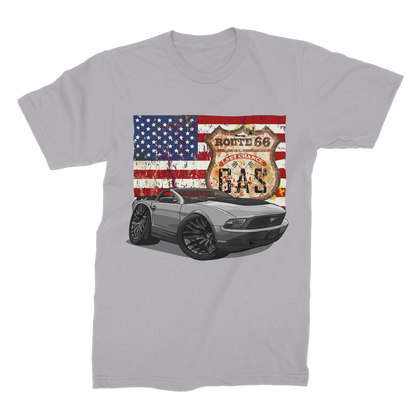 Convertible Mustang Route 66 Premium Jersey Men's T-Shirt