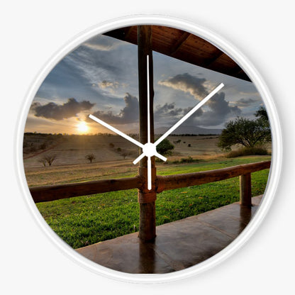 Cabin Sunset 10 inch wall clock